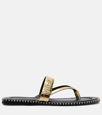 Sandalen aus Metallic-Leder | Dries Van Noten