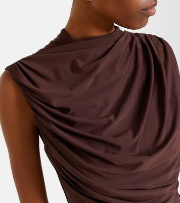 Draped caped jersey minidress  | De La Vali