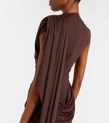 Draped caped jersey minidress  | De La Vali