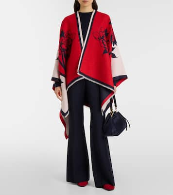 Soul floral wool and silk poncho | La DoubleJ