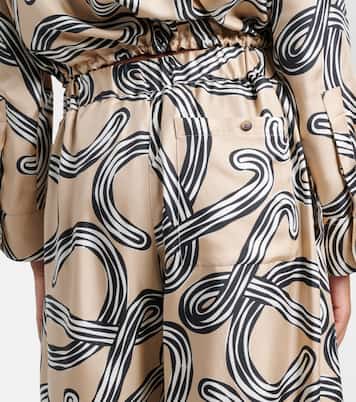 Paula's Ibiza Anagram silk wide-leg pants | Loewe