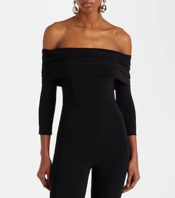 Off-shoulder jersey bodysuit | Norma Kamali