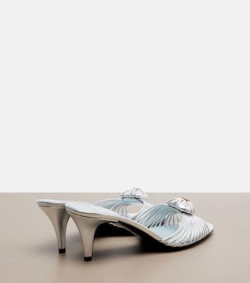 Cœur Royal metallic leather mules | Valentino Garavani