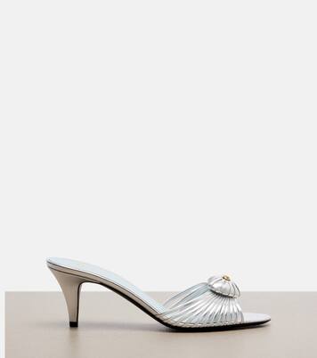Cœur Royal metallic leather mules | Valentino Garavani