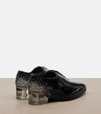 x Jimmy Choo crystal-embellished leather derby shoes | Noir Kei Ninomiya