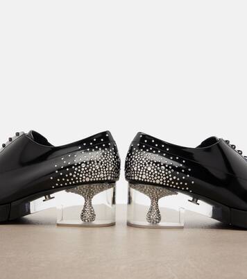 x Jimmy Choo crystal-embellished leather derby shoes | Noir Kei Ninomiya