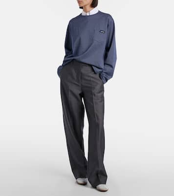 Longsleeve aus Baumwoll-Jersey | Miu Miu