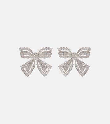 Bow crystal-embellished earrings | Self-Portrait