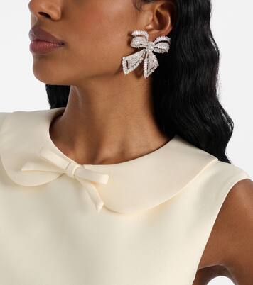 Bow crystal-embellished earrings | Self-Portrait