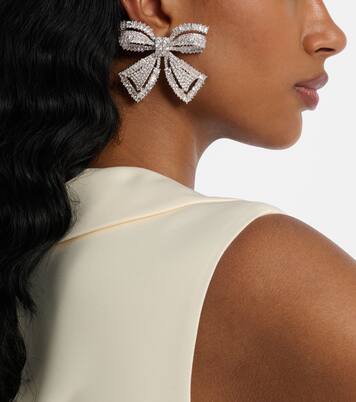 Bow crystal-embellished earrings | Self-Portrait