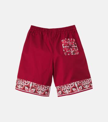 Majolica cotton-blend shorts | Dolce&Gabbana Kids