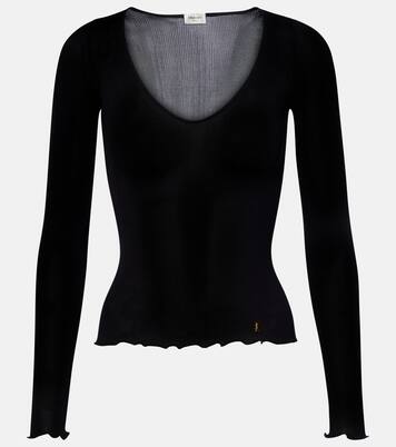 Ribbed-knit silk top | Saint Laurent