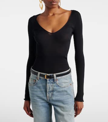 Ribbed-knit silk top | Saint Laurent