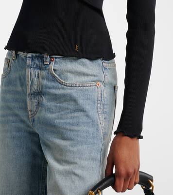 Ribbed-knit silk top | Saint Laurent