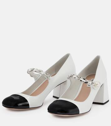 Verzierte Mary-Jane-Pumps aus Leder | Miu Miu