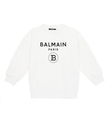 Felpa in cotone con logo | Balmain Kids