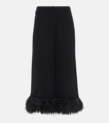 Jupe-culotte en crêpe à plumes | Proenza Schouler