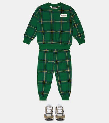 Checked cotton sweatpants | Mini Rodini