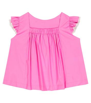 Ruffle-trimmed cotton-blend top | Il Gufo