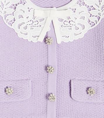 Lace-trimmed embellished cardigan | Self-Portrait Kids