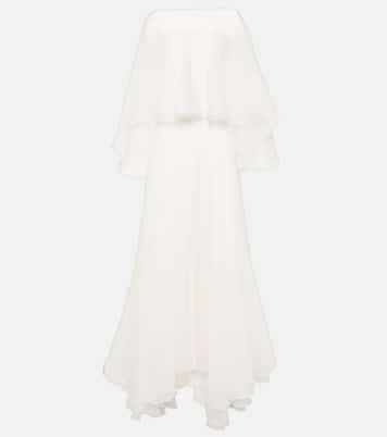 Bridal Dhalia caped silk gown | Maticevski