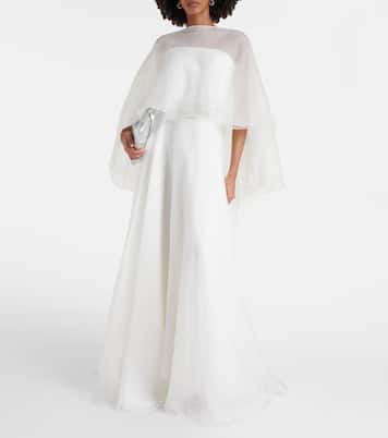 Bridal Dhalia caped silk gown | Maticevski
