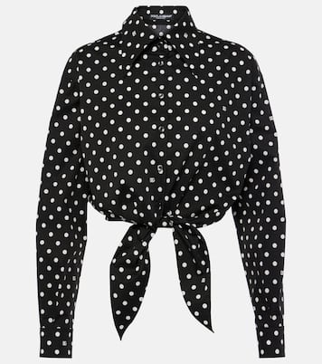 Cropped cotton-blend blouse | Dolce&Gabbana