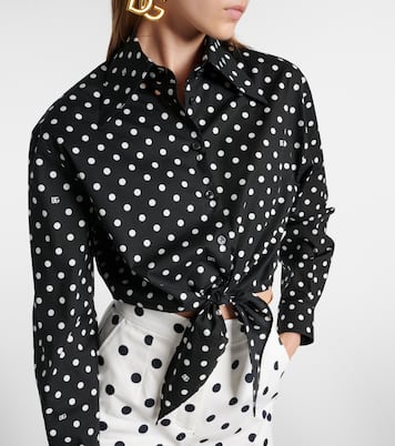Cropped cotton-blend blouse | Dolce&Gabbana