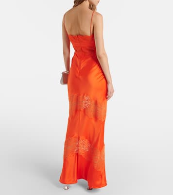 Abito sottoveste Adira in raso di seta con pizzo | Rebecca Vallance