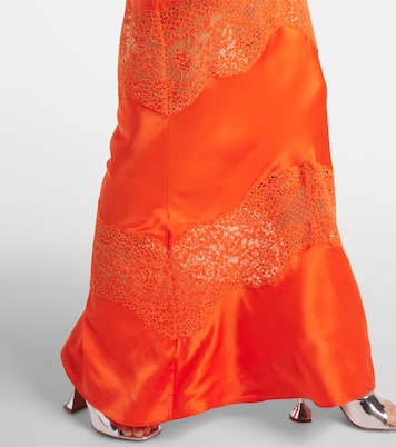 Abito sottoveste Adira in raso di seta con pizzo | Rebecca Vallance