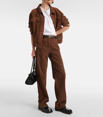 Pantalones anchos de pana de algodón | Prada