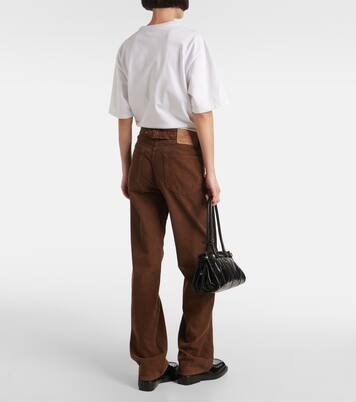 Pantalones anchos de pana de algodón | Prada