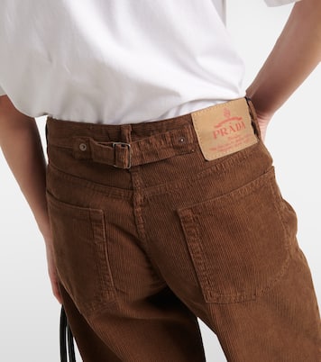 Pantalones anchos de pana de algodón | Prada