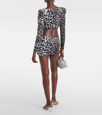 Bedruckter Minirock aus Samt | Alex Perry