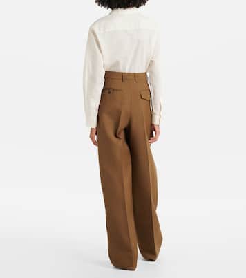 Weite High-Rise-Hose aus Woll-Twill | Tod's