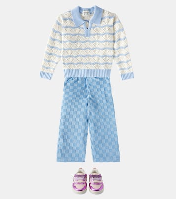 Striped pointelle polo swetaer | Scotch & Soda Kids