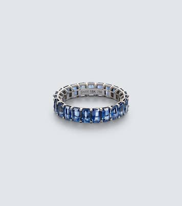 Anillo Eternity de oro blanco de 18 ct con zafiros | Shay Jewelry