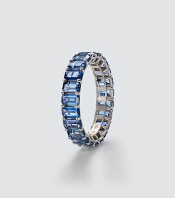 Anillo Eternity de oro blanco de 18 ct con zafiros | Shay Jewelry