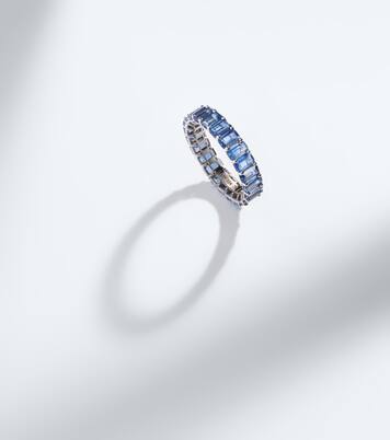 Anillo Eternity de oro blanco de 18 ct con zafiros | Shay Jewelry