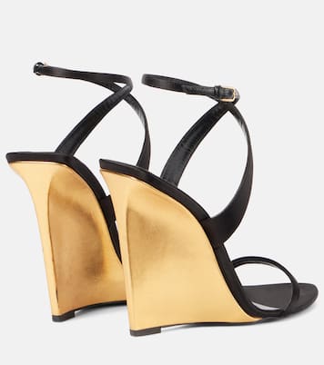 Salomé 110 crêpe satin wedge sandals | Saint Laurent