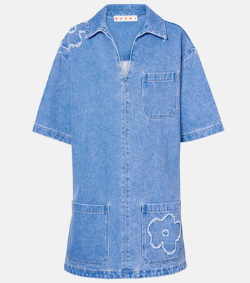 Patch-appliqué denim minidress | Marni