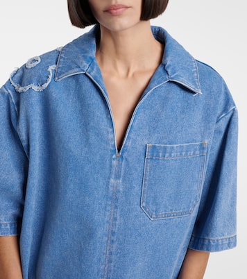 Patch-appliqué denim minidress | Marni