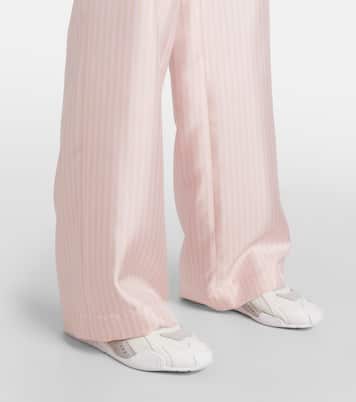 Galaxia suede-trimmed leather sneakers | Versace