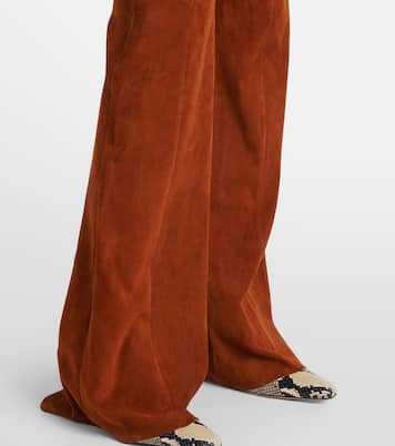 Schlaghose Gege aus Veloursleder | Stouls