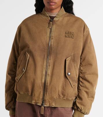 Bomberjacke aus Baumwoll-Gabardine | Miu Miu