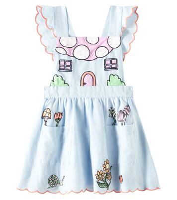 Embroidered linen and cotton dress | Stella McCartney Kids