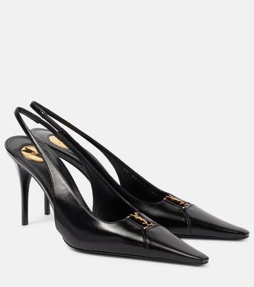 Babylone Breteuil 90 leather slingback pumps | Saint Laurent