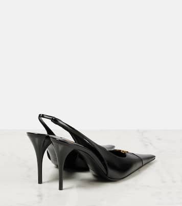 Babylone Breteuil 90 leather slingback pumps | Saint Laurent