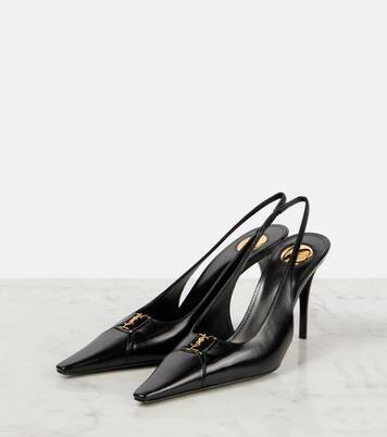 Babylone Breteuil 90 leather slingback pumps | Saint Laurent