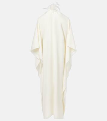 Feather-trimmed off-shoulder gown | Taller Marmo